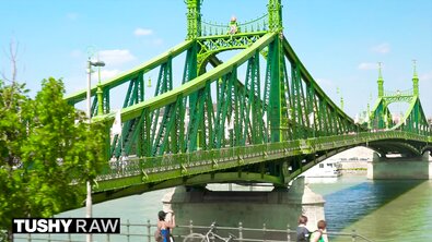 Анальную пробку в очке жопастой брюнетки заменили упругим хуем